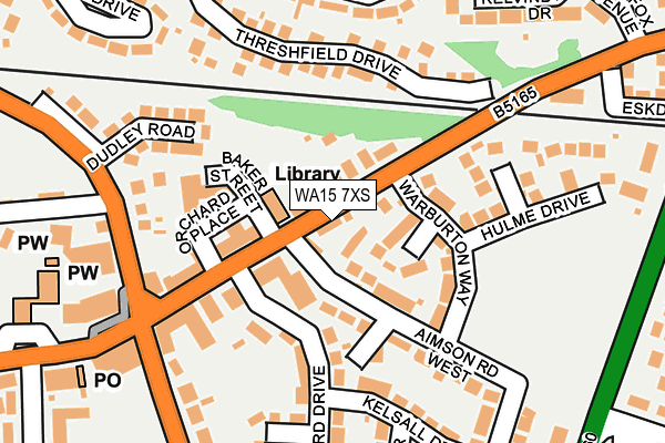 WA15 7XS map - OS OpenMap – Local (Ordnance Survey)