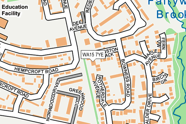 WA15 7YE map - OS OpenMap – Local (Ordnance Survey)