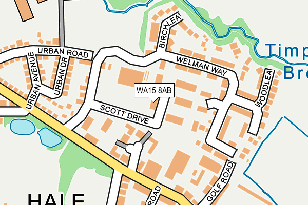 WA15 8AB map - OS OpenMap – Local (Ordnance Survey)