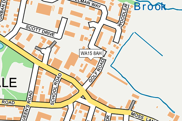 WA15 8AH map - OS OpenMap – Local (Ordnance Survey)