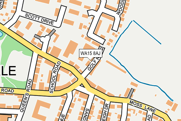 WA15 8AJ map - OS OpenMap – Local (Ordnance Survey)
