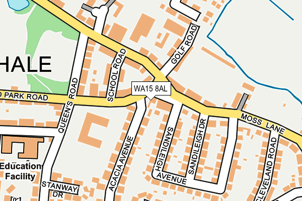 WA15 8AL map - OS OpenMap – Local (Ordnance Survey)