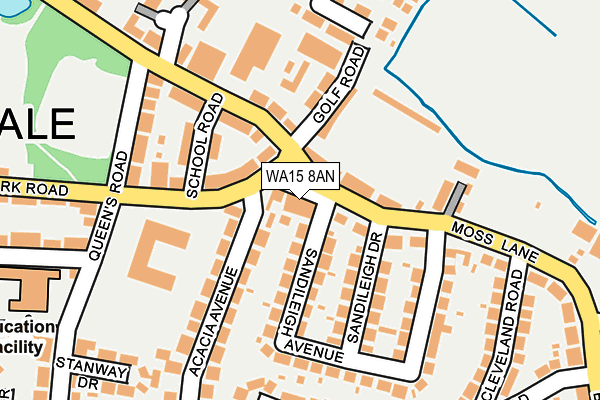 WA15 8AN map - OS OpenMap – Local (Ordnance Survey)