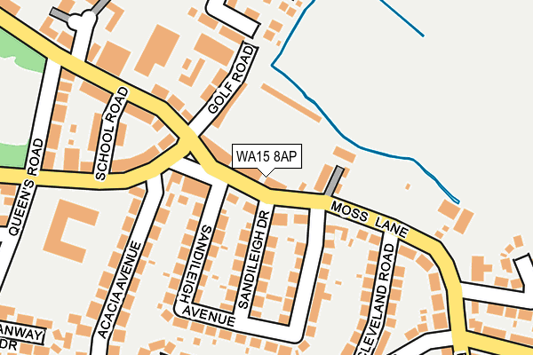 WA15 8AP map - OS OpenMap – Local (Ordnance Survey)