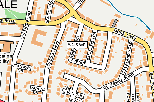 WA15 8AR map - OS OpenMap – Local (Ordnance Survey)