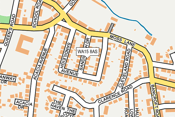 WA15 8AS map - OS OpenMap – Local (Ordnance Survey)