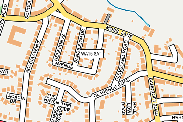 WA15 8AT map - OS OpenMap – Local (Ordnance Survey)