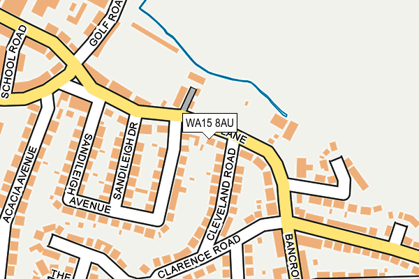 WA15 8AU map - OS OpenMap – Local (Ordnance Survey)