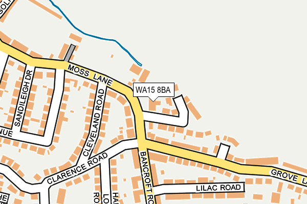 WA15 8BA map - OS OpenMap – Local (Ordnance Survey)