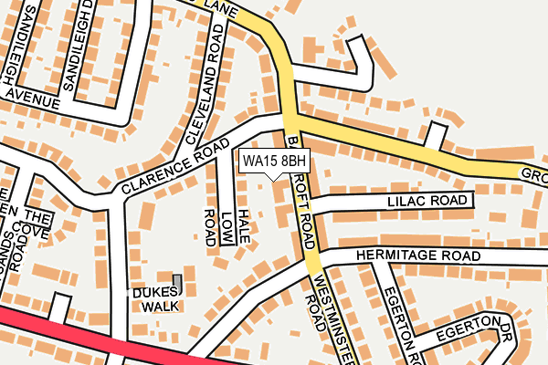 WA15 8BH map - OS OpenMap – Local (Ordnance Survey)