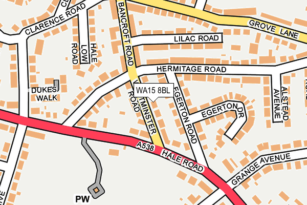 WA15 8BL map - OS OpenMap – Local (Ordnance Survey)