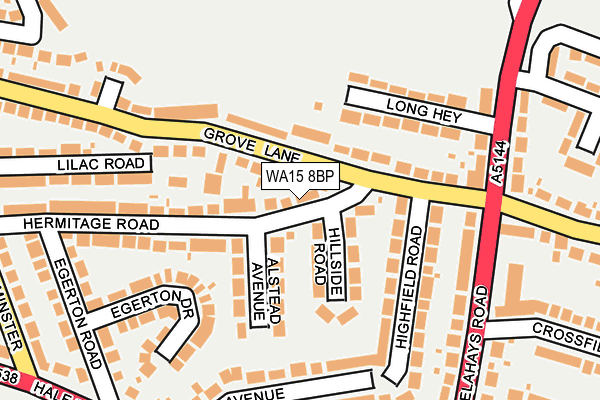 WA15 8BP map - OS OpenMap – Local (Ordnance Survey)