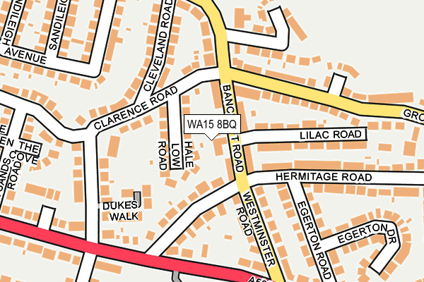 WA15 8BQ map - OS OpenMap – Local (Ordnance Survey)