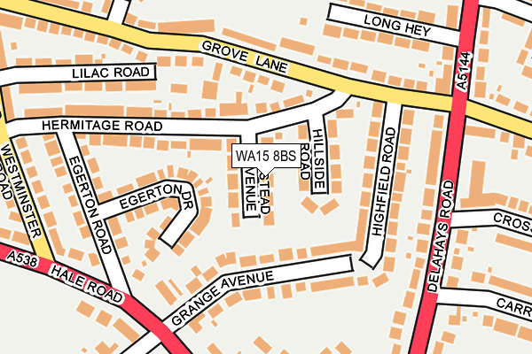 WA15 8BS map - OS OpenMap – Local (Ordnance Survey)