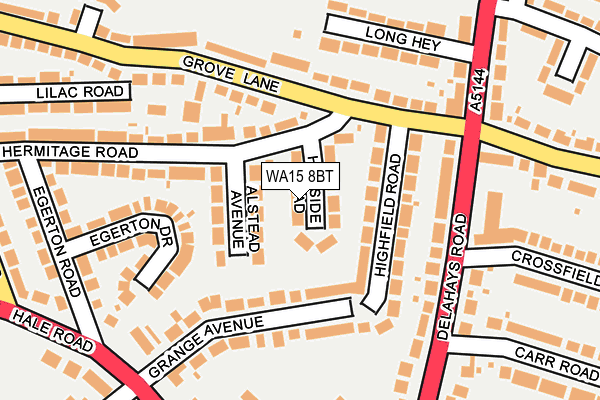 WA15 8BT map - OS OpenMap – Local (Ordnance Survey)