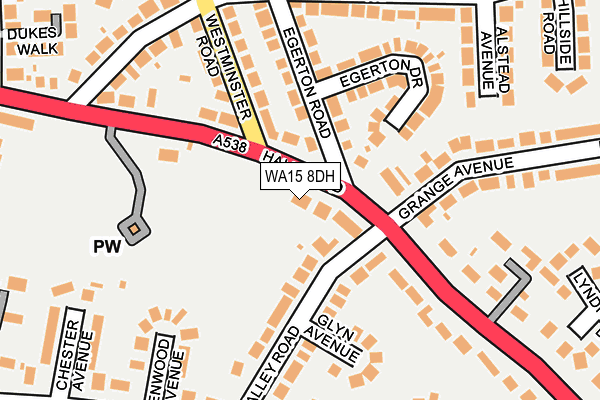 WA15 8DH map - OS OpenMap – Local (Ordnance Survey)