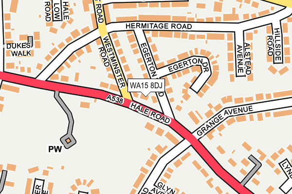 WA15 8DJ map - OS OpenMap – Local (Ordnance Survey)