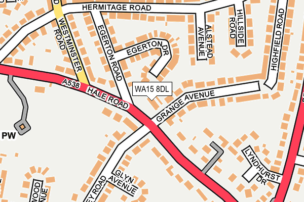 WA15 8DL map - OS OpenMap – Local (Ordnance Survey)