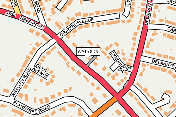 WA15 8DN map - OS OpenMap – Local (Ordnance Survey)