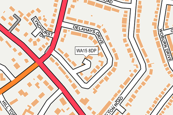 WA15 8DP map - OS OpenMap – Local (Ordnance Survey)