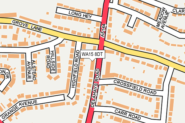 WA15 8DT map - OS OpenMap – Local (Ordnance Survey)