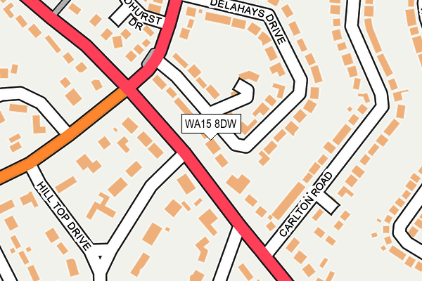 WA15 8DW map - OS OpenMap – Local (Ordnance Survey)