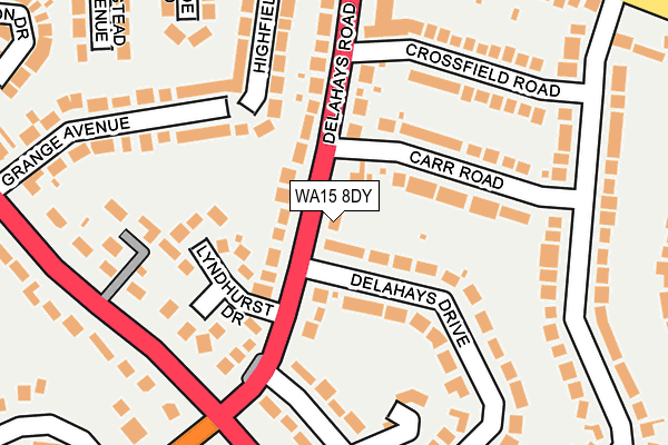 WA15 8DY map - OS OpenMap – Local (Ordnance Survey)