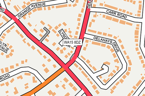 WA15 8DZ map - OS OpenMap – Local (Ordnance Survey)