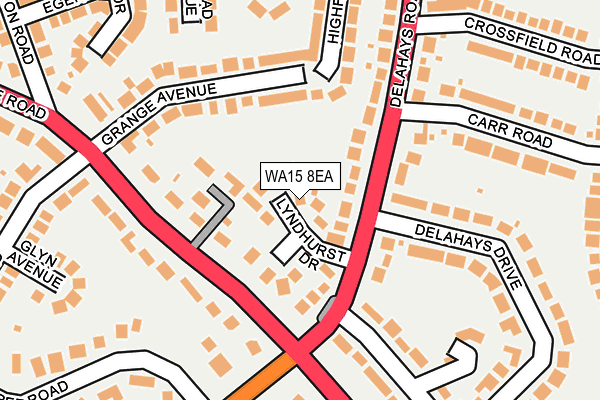 WA15 8EA map - OS OpenMap – Local (Ordnance Survey)