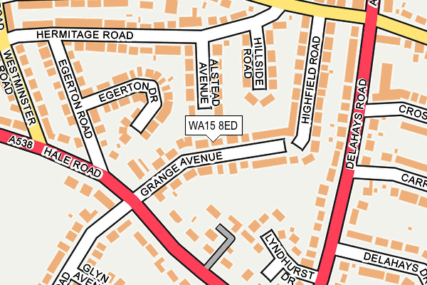 WA15 8ED map - OS OpenMap – Local (Ordnance Survey)