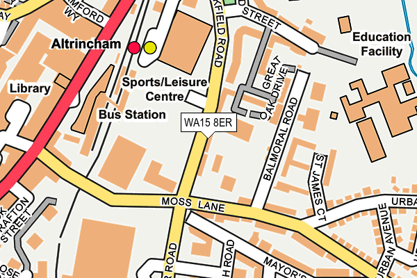 WA15 8ER map - OS OpenMap – Local (Ordnance Survey)
