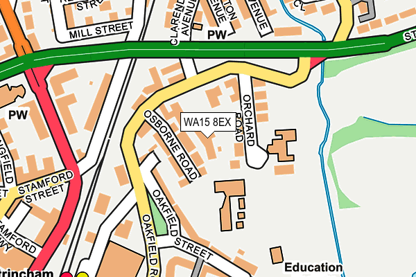 WA15 8EX map - OS OpenMap – Local (Ordnance Survey)