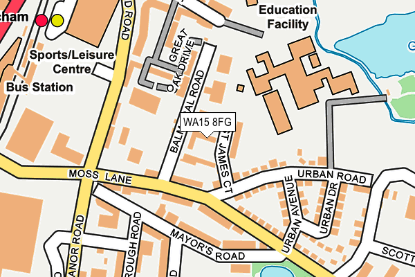 WA15 8FG map - OS OpenMap – Local (Ordnance Survey)