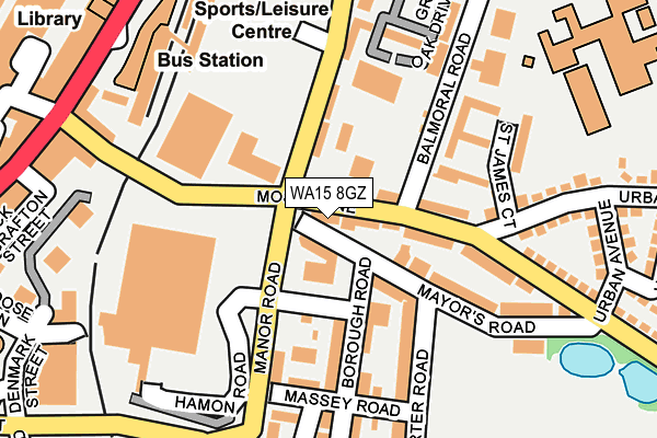 WA15 8GZ map - OS OpenMap – Local (Ordnance Survey)