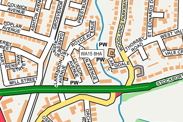 WA15 8HA map - OS OpenMap – Local (Ordnance Survey)
