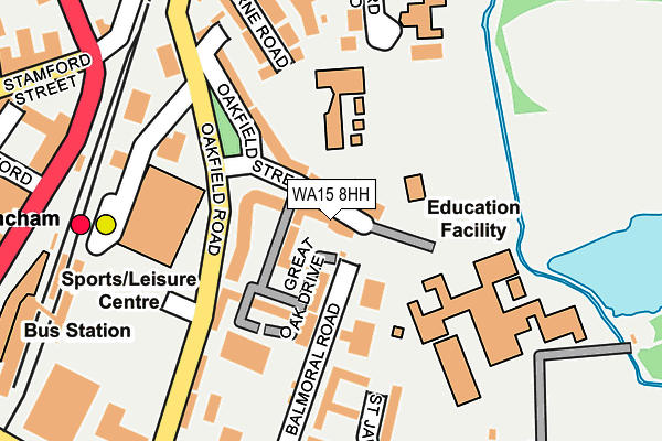 WA15 8HH map - OS OpenMap – Local (Ordnance Survey)