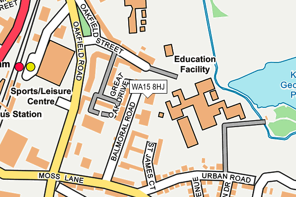 WA15 8HJ map - OS OpenMap – Local (Ordnance Survey)