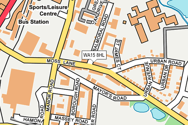 WA15 8HL map - OS OpenMap – Local (Ordnance Survey)