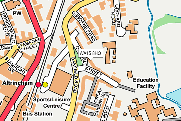 WA15 8HQ map - OS OpenMap – Local (Ordnance Survey)