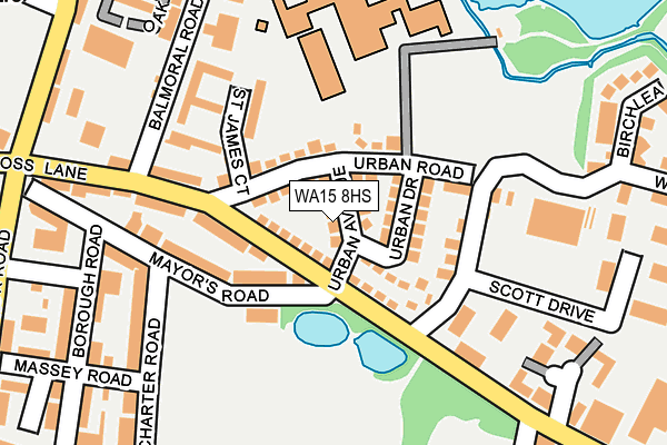 WA15 8HS map - OS OpenMap – Local (Ordnance Survey)