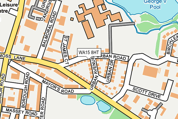 WA15 8HT map - OS OpenMap – Local (Ordnance Survey)