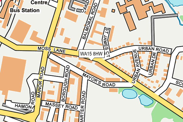 WA15 8HW map - OS OpenMap – Local (Ordnance Survey)