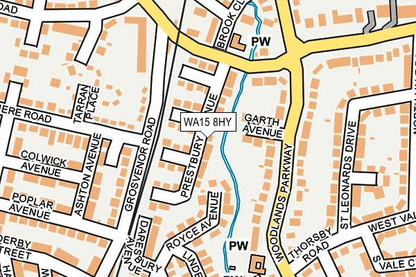 WA15 8HY map - OS OpenMap – Local (Ordnance Survey)