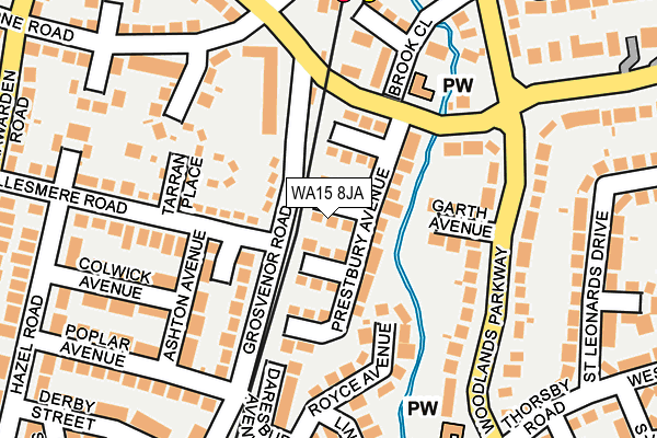 WA15 8JA map - OS OpenMap – Local (Ordnance Survey)