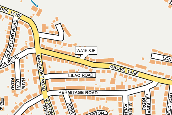 WA15 8JF map - OS OpenMap – Local (Ordnance Survey)