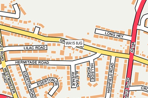 WA15 8JG map - OS OpenMap – Local (Ordnance Survey)
