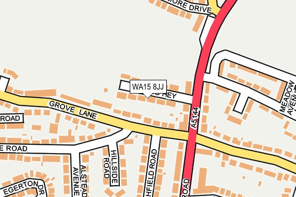 WA15 8JJ map - OS OpenMap – Local (Ordnance Survey)