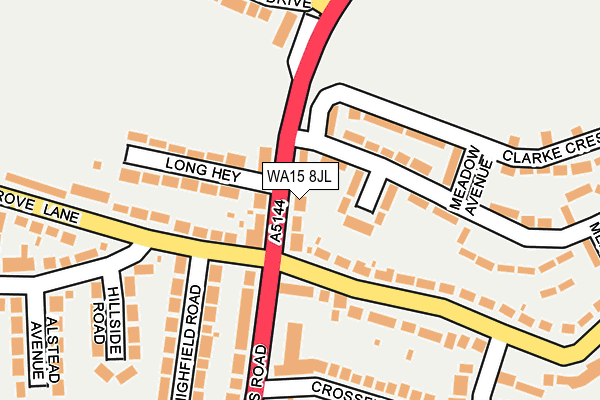 WA15 8JL map - OS OpenMap – Local (Ordnance Survey)