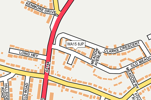 WA15 8JP map - OS OpenMap – Local (Ordnance Survey)