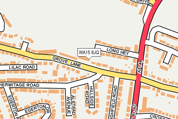 WA15 8JQ map - OS OpenMap – Local (Ordnance Survey)